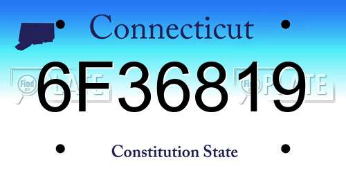 6F36819 Connecticut License Plate