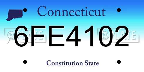 6FE4102 Connecticut License Plate
