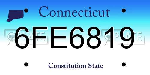 6FE6819 Connecticut License Plate