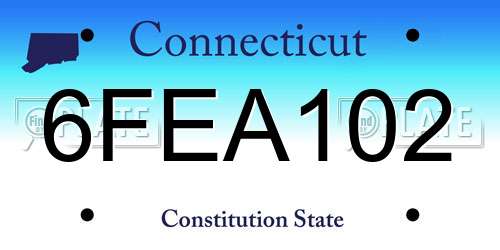 6FEA102 Connecticut License Plate