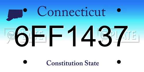 6FF1437 Connecticut License Plate