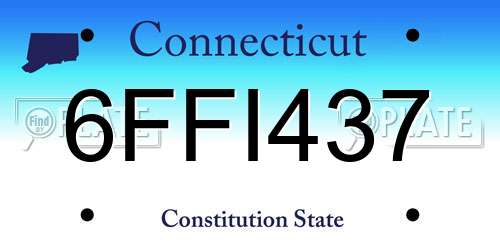 6FFI437 Connecticut License Plate