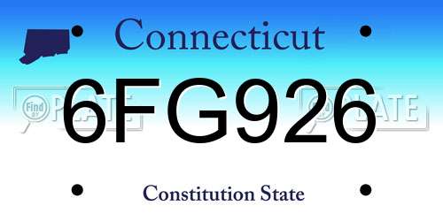 6FG926 Connecticut License Plate