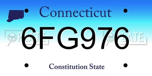 6FG976 Connecticut License Plate