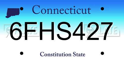 6FHS427 Connecticut License Plate