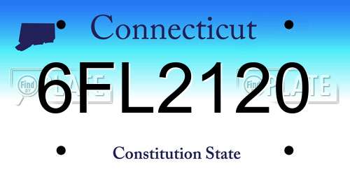 6FL2120 Connecticut License Plate