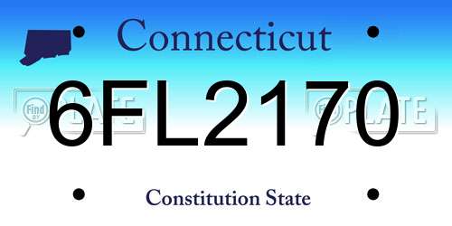 6FL2170 Connecticut License Plate