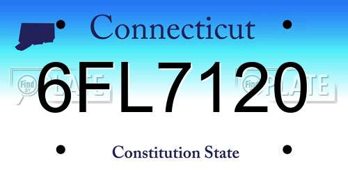 6FL7120 Connecticut License Plate
