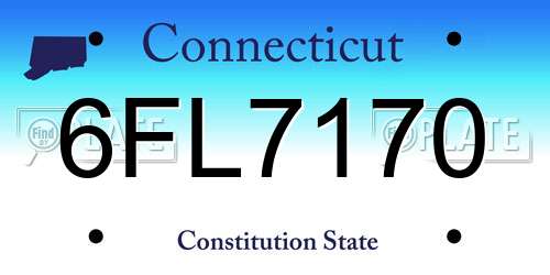 6FL7170 Connecticut License Plate