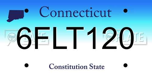 6FLT120 Connecticut License Plate