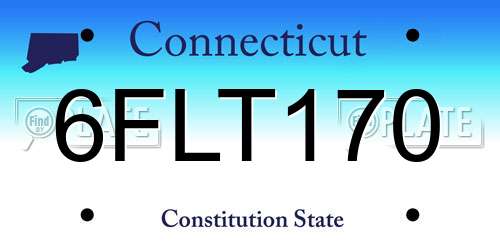6FLT170 Connecticut License Plate