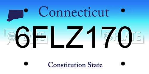 6FLZ170 Connecticut License Plate