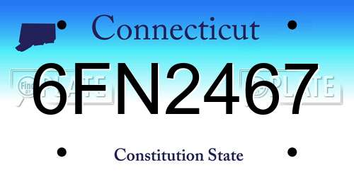 6FN2467 Connecticut License Plate