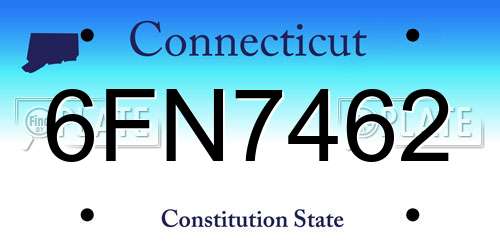 6FN7462 Connecticut License Plate