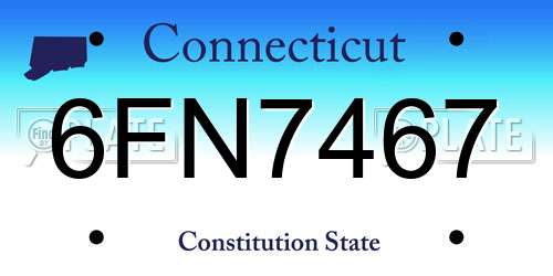 6FN7467 Connecticut License Plate