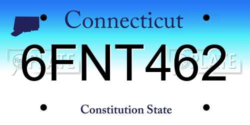 6FNT462 Connecticut License Plate