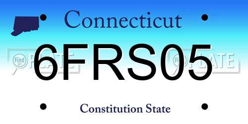 6FRS05 Connecticut License Plate
