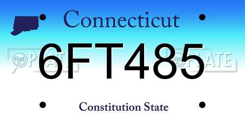6FT485 Connecticut License Plate