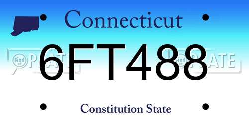 6FT488 Connecticut License Plate