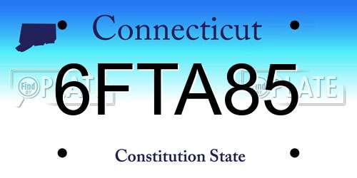 6FTA85 Connecticut License Plate