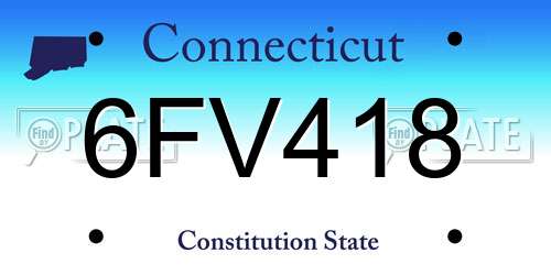 6FV418 Connecticut License Plate