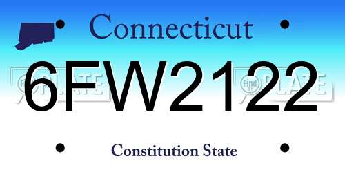 6FW2122 Connecticut License Plate