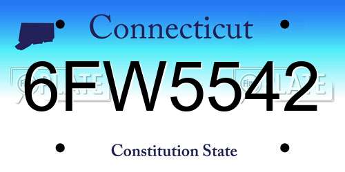 6FW5542 Connecticut License Plate