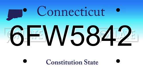 6FW5842 Connecticut License Plate