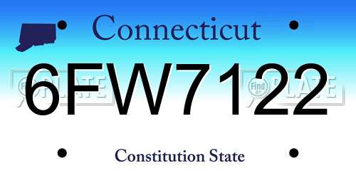 6FW7122 Connecticut License Plate
