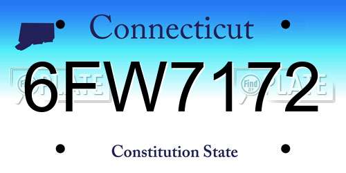 6FW7172 Connecticut License Plate