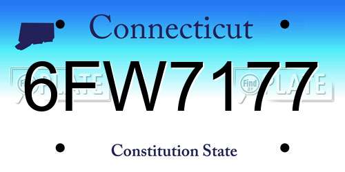 6FW7177 Connecticut License Plate