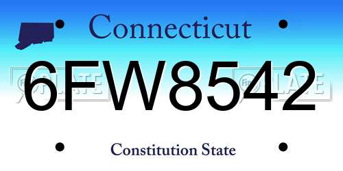 6FW8542 Connecticut License Plate