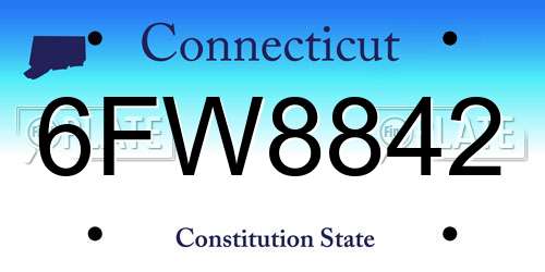 6FW8842 Connecticut License Plate