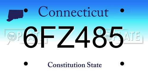 6FZ485 Connecticut License Plate