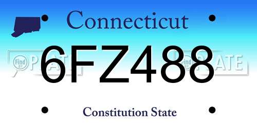 6FZ488 Connecticut License Plate