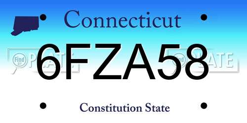 6FZA58 Connecticut License Plate