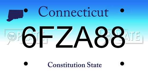 6FZA88 Connecticut License Plate