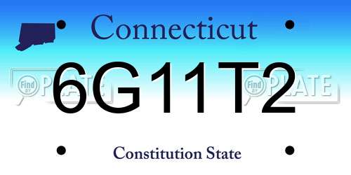 6G11T2 Connecticut License Plate