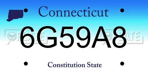 6G59A8 Connecticut License Plate