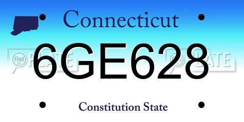 6GE628 Connecticut License Plate
