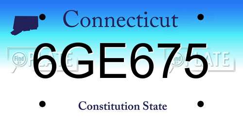 6GE675 Connecticut License Plate