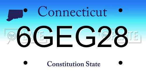 6GEG28 Connecticut License Plate
