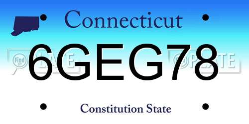 6GEG78 Connecticut License Plate