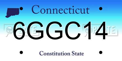 6GGC14 Connecticut License Plate
