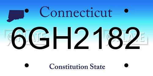 6GH2182 Connecticut License Plate
