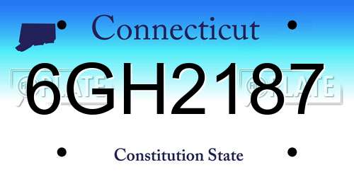 6GH2187 Connecticut License Plate