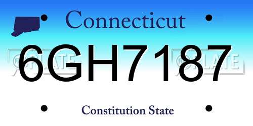 6GH7187 Connecticut License Plate