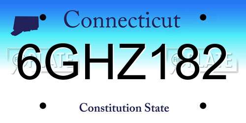 6GHZ182 Connecticut License Plate