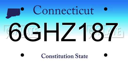 6GHZ187 Connecticut License Plate