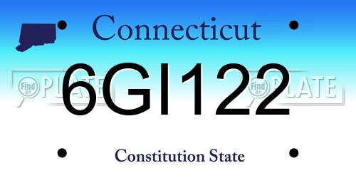 6GI122 Connecticut License Plate